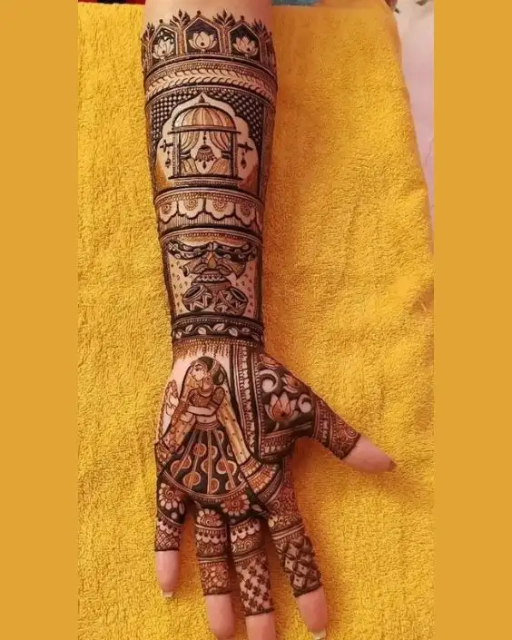 aesthetic mehndi design front hand