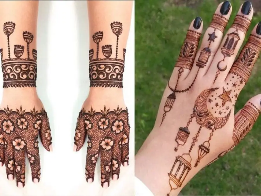 simple mehndi design photo back hand