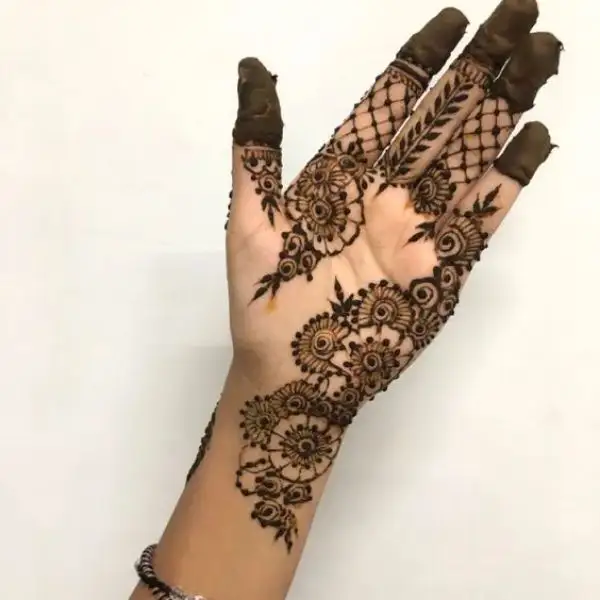 aesthetic mehndi design front hand