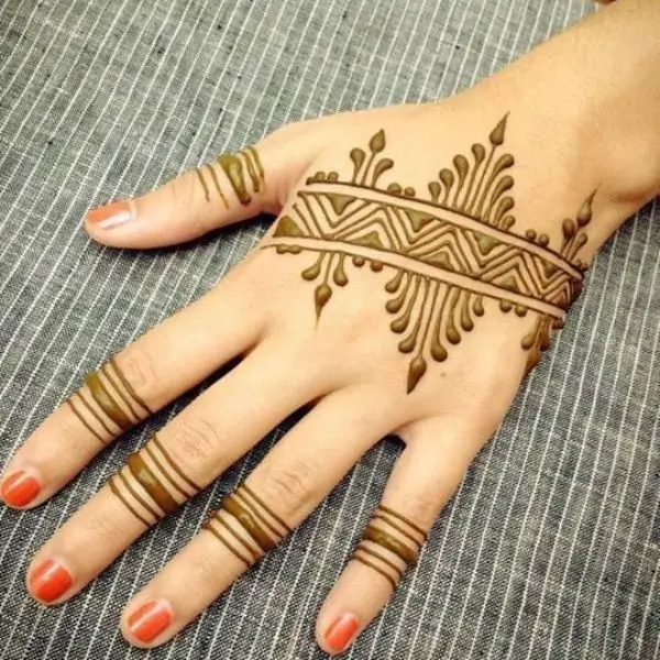 simple mehndi design photo back hand