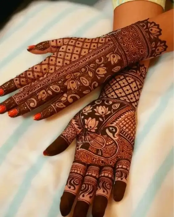 aesthetic mehndi design front hand