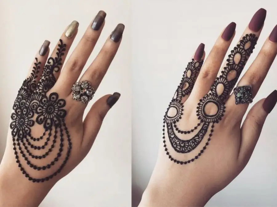 simple mehndi design photo back hand