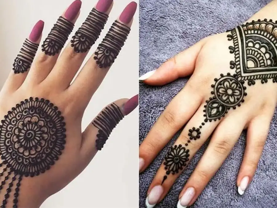 aesthetic mehndi design front hand