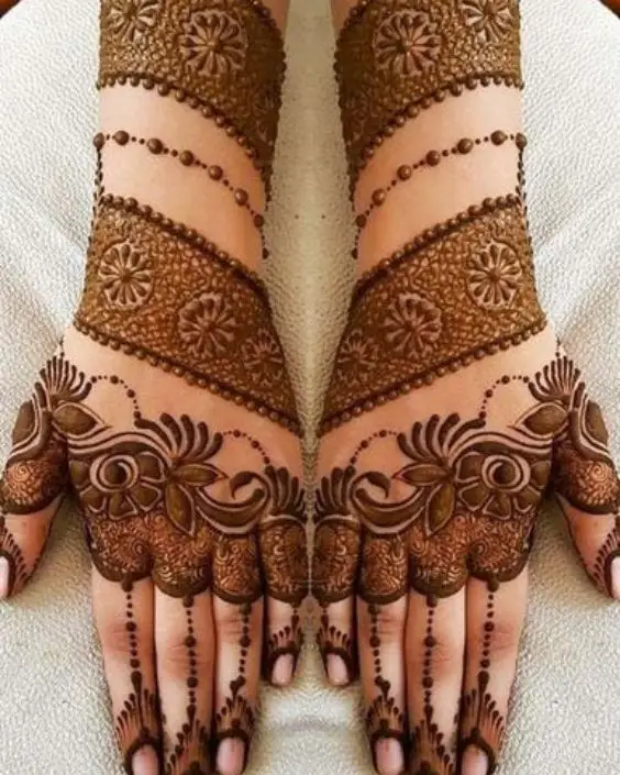 simple mehndi design photo back hand