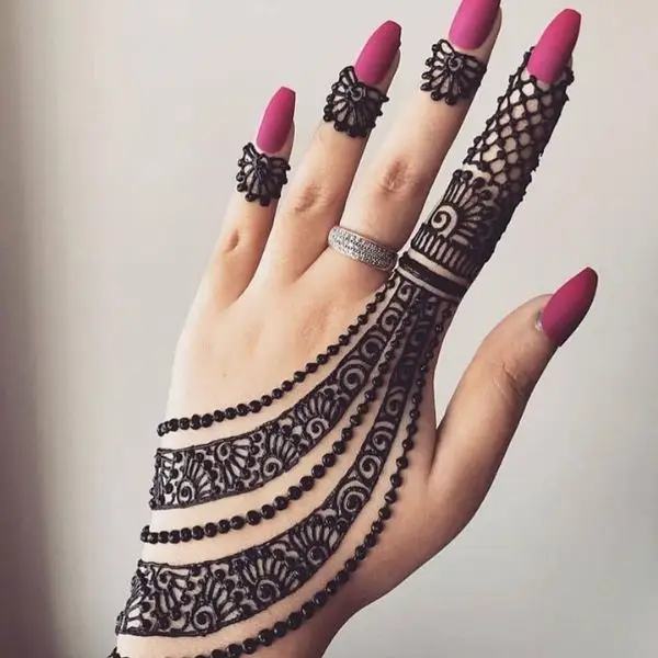 simple mehndi design photo back hand
