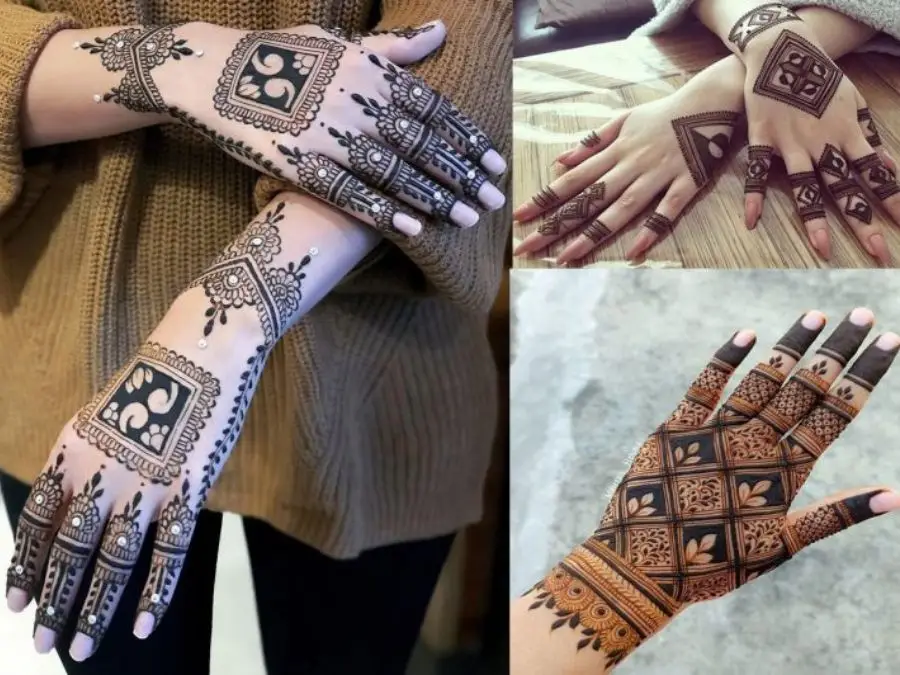simple mehndi design photo back hand