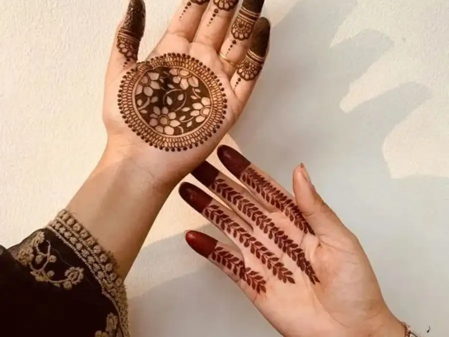 aesthetic mehndi design front hand