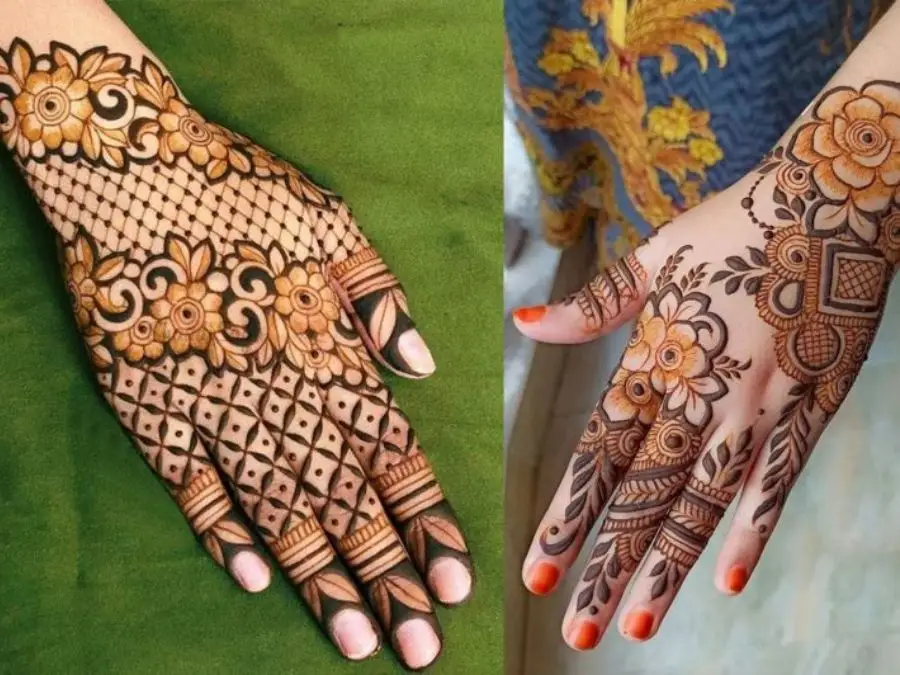 simple mehndi design photo back hand