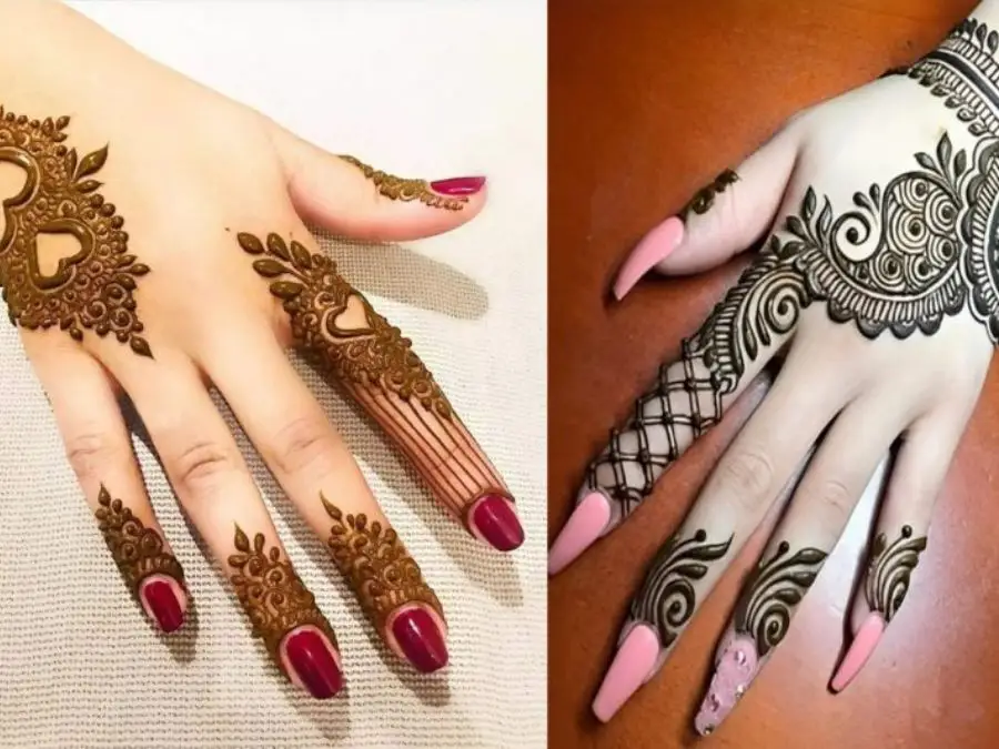 simple mehndi design photo back hand