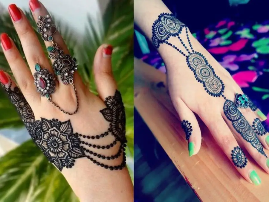 simple mehndi design photo back hand