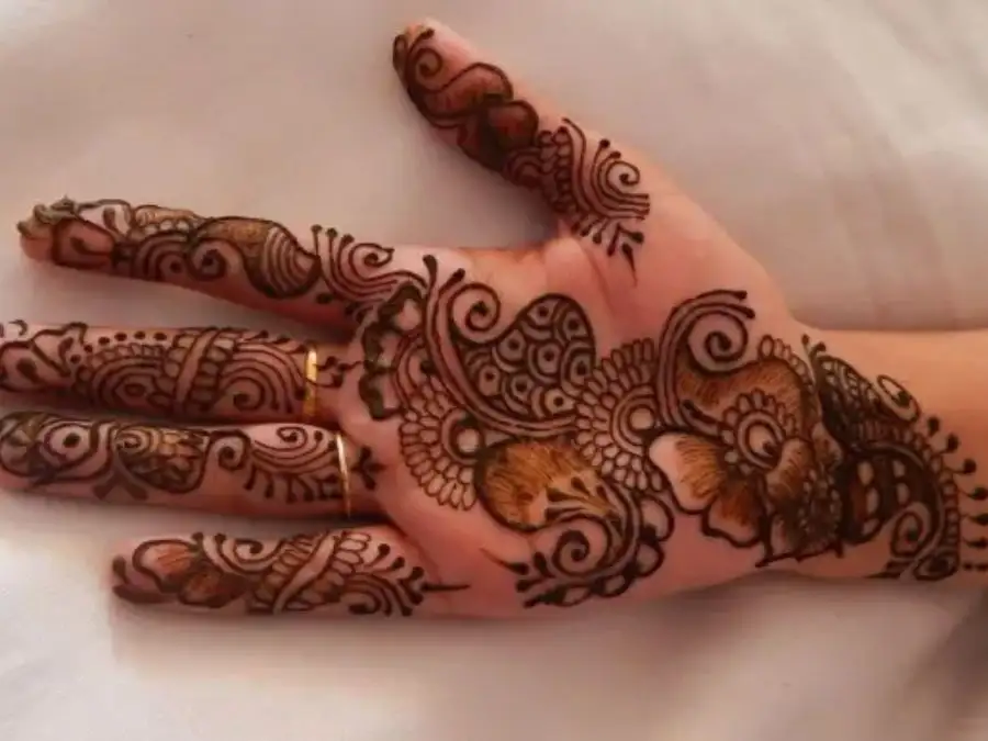 aesthetic mehndi design front hand