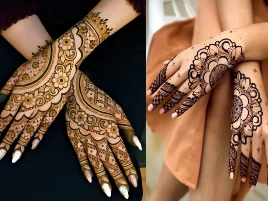 simple mehndi design photo back hand