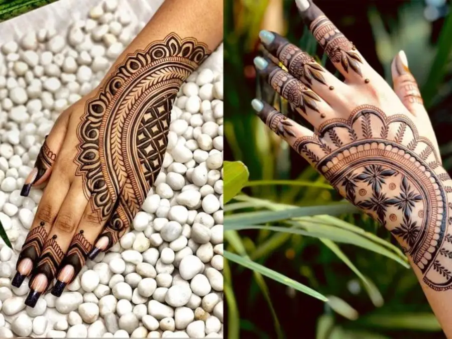 simple mehndi design photo back hand