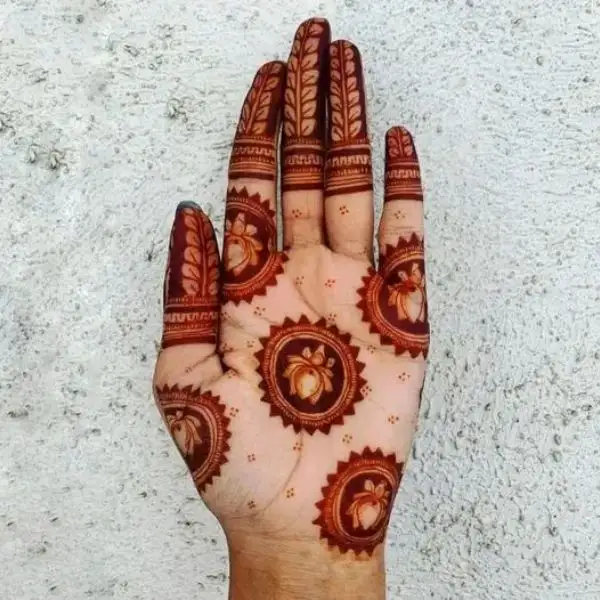 aesthetic mehndi design front hand