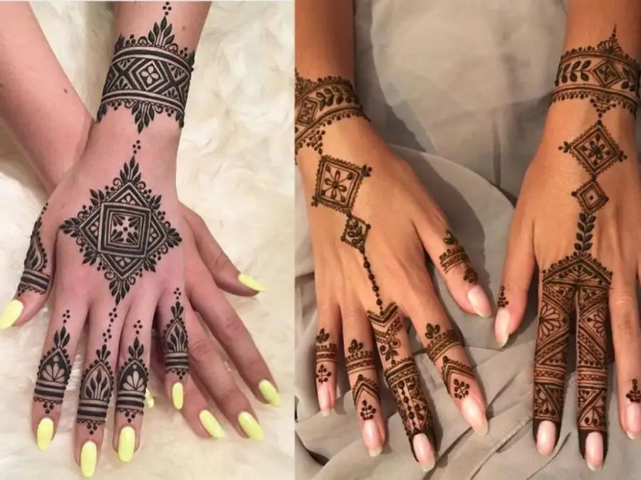 simple mehndi design photo back hand