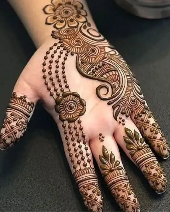 aesthetic mehndi design front hand