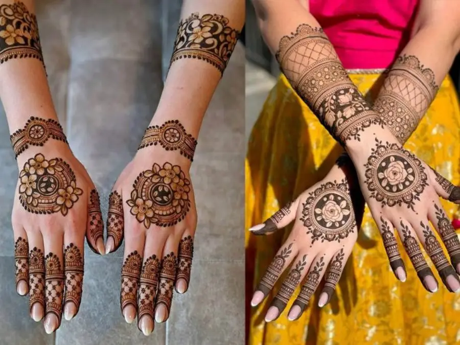 simple mehndi design photo back hand