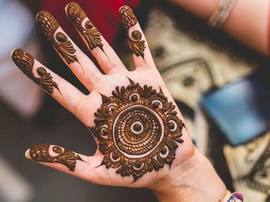 aesthetic mehndi design front hand