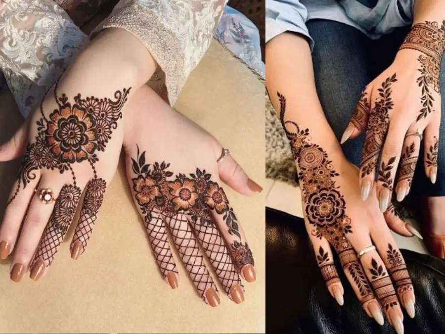 simple mehndi design photo back hand