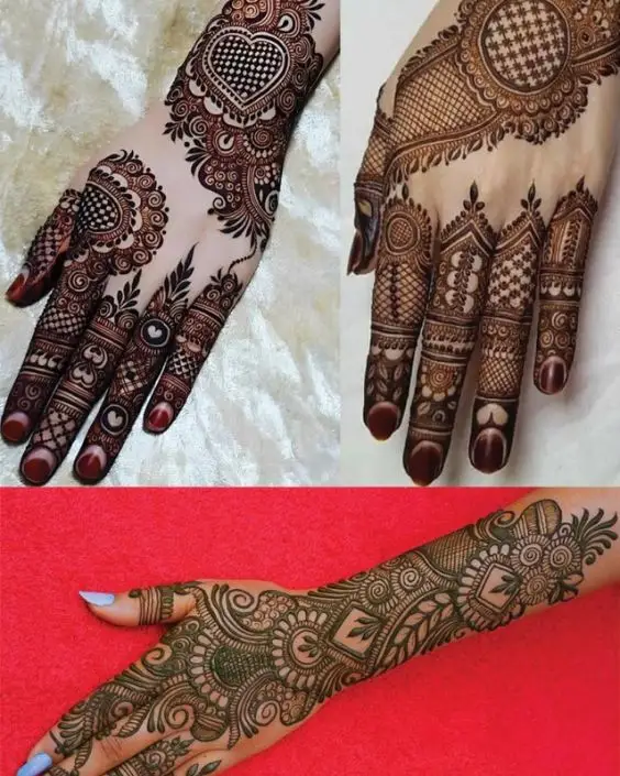 simple mehndi design photo back hand