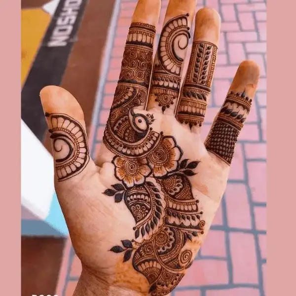 aesthetic mehndi design front hand