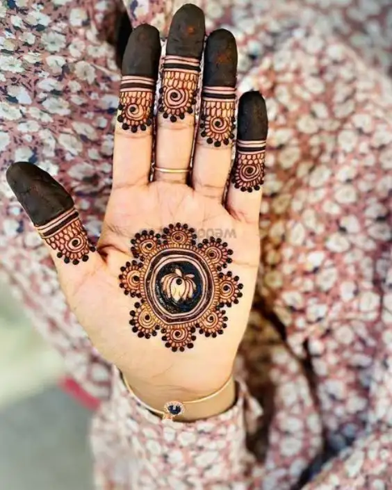 aesthetic mehndi design front hand