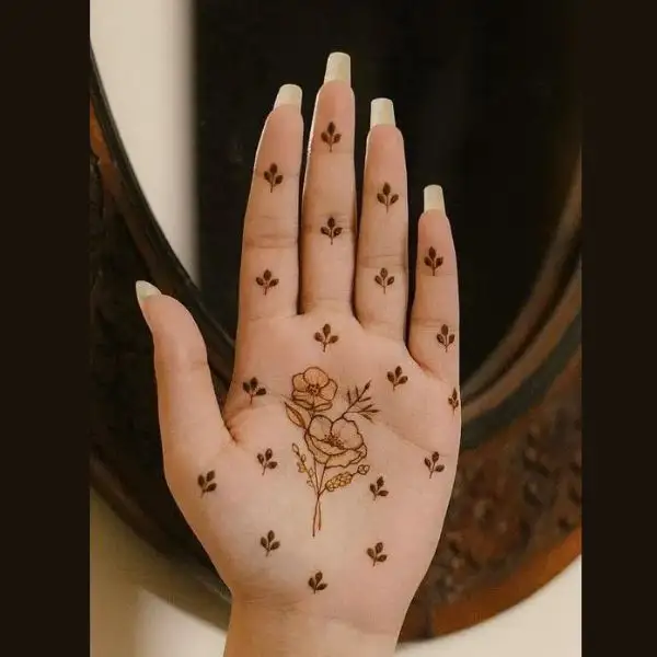 aesthetic mehndi design front hand