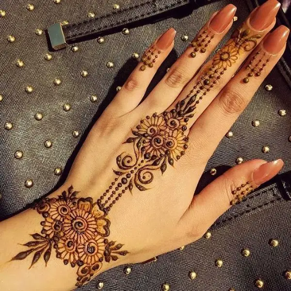 simple mehndi design photo back hand
