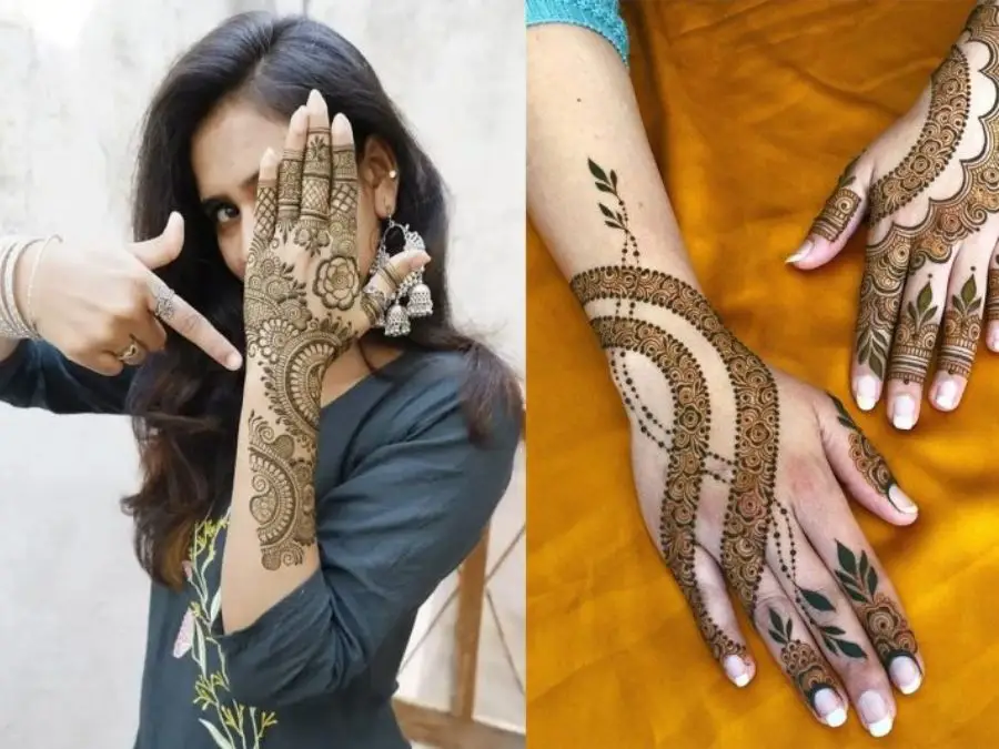 simple mehndi design photo back hand