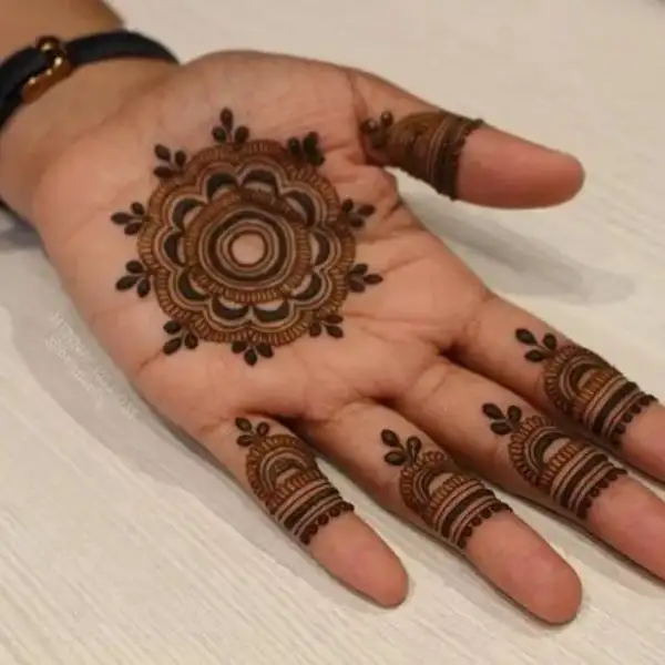 aesthetic mehndi design front hand
