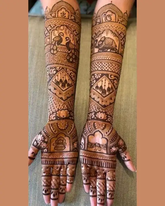 aesthetic mehndi design front hand