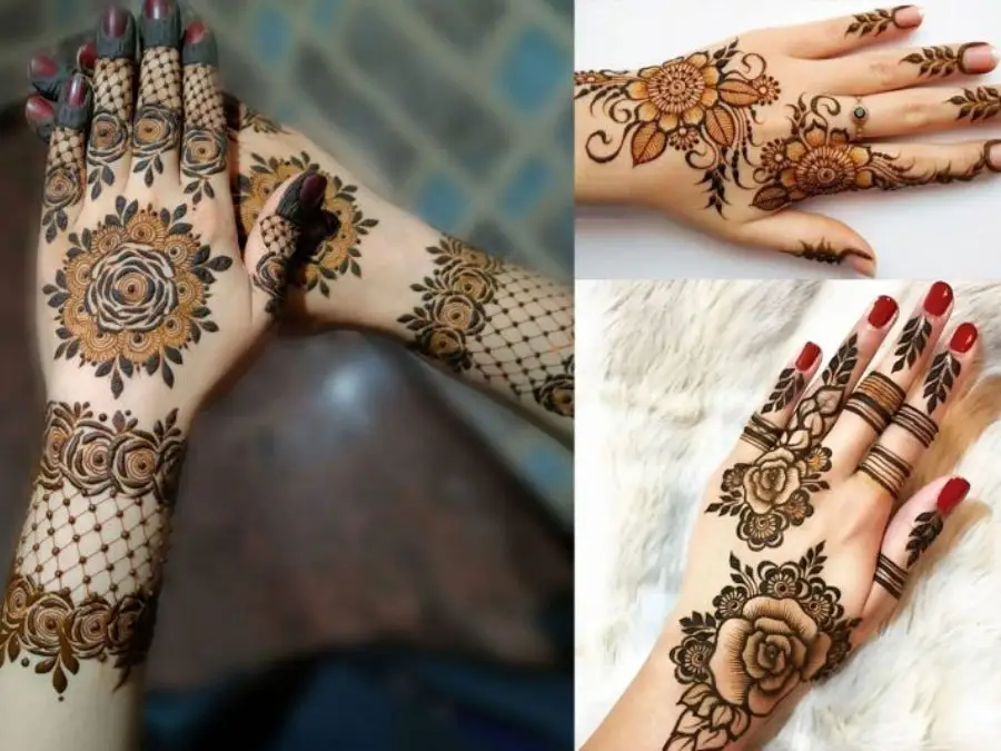 simple mehndi design photo back hand