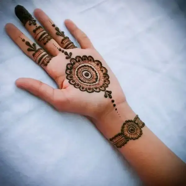 aesthetic mehndi design front hand
