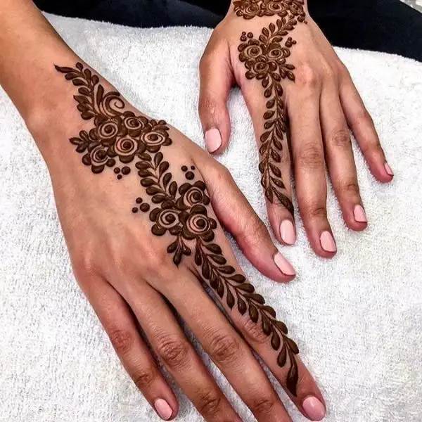 simple mehndi design photo back hand