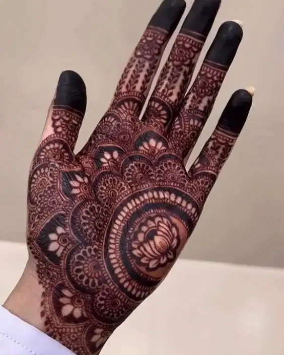 aesthetic mehndi design front hand