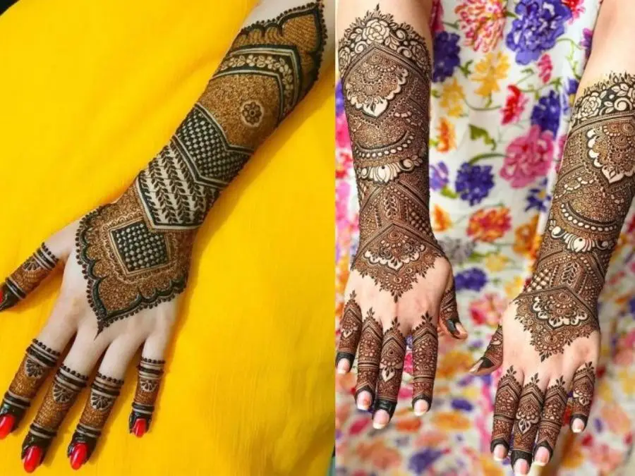 simple mehndi design photo back hand