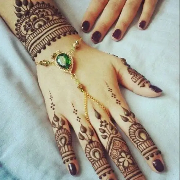 simple mehndi design photo back hand