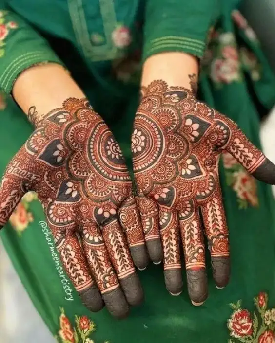 aesthetic mehndi design front hand