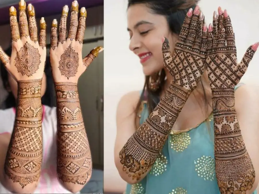 simple mehndi design photo back hand